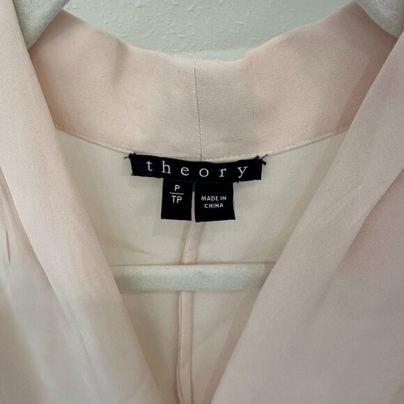 Theory Tops - Pink 100% Silk Theory Blouse